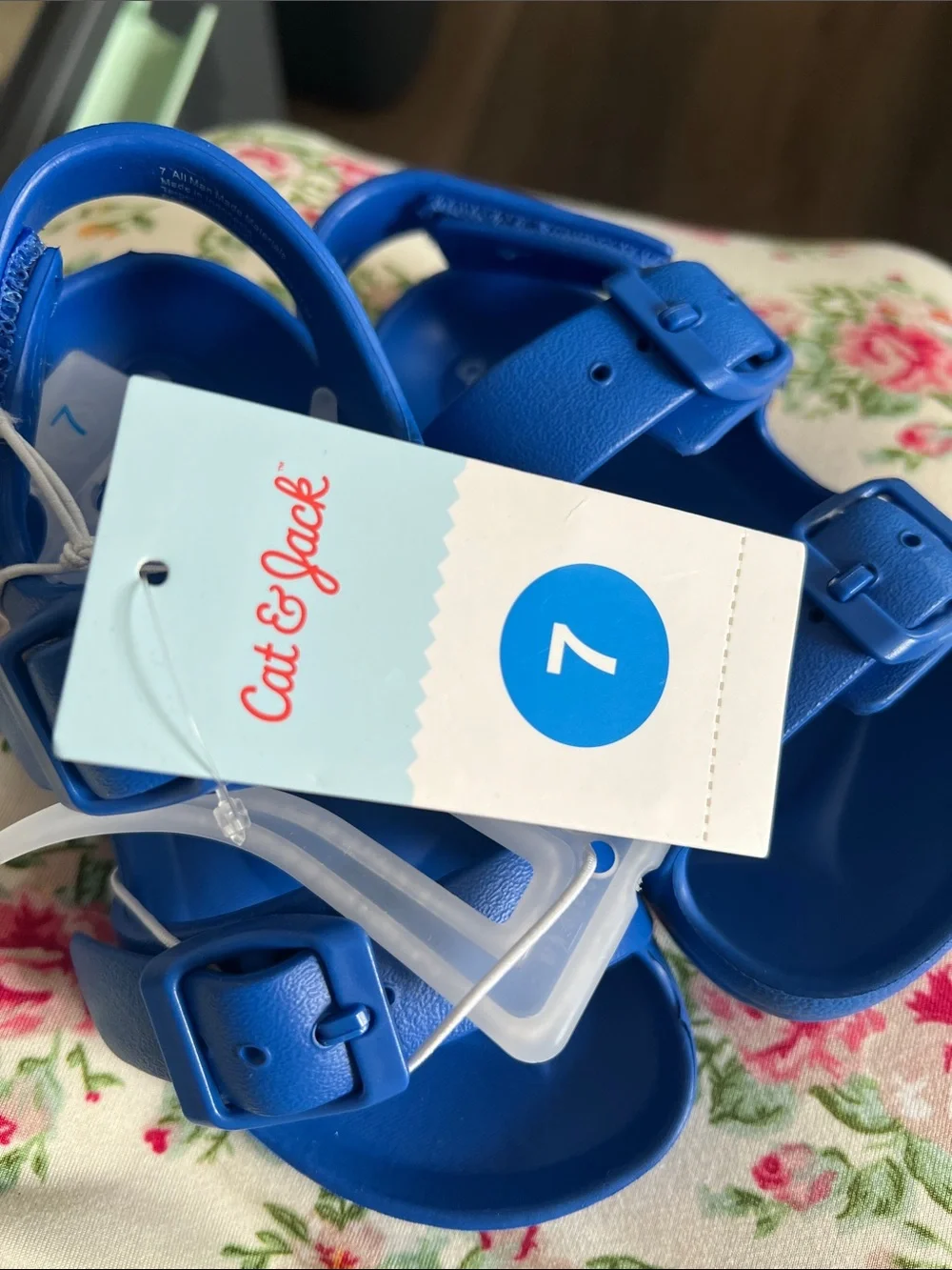 Cat & Jack Bright Blue Kids Buckle Sandals